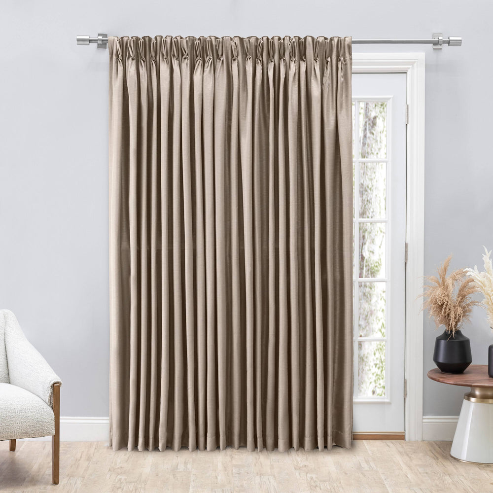 Ricardo Grasscloth 2/Way Pinch Pleated w/Back Tabs Patio Panel 100X96 Parchment